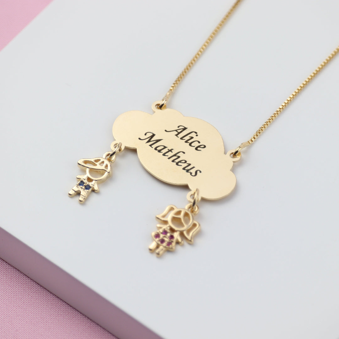 Colar Nuvem de Amor com Nomes
