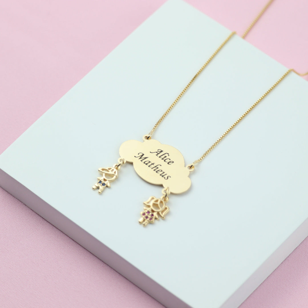 Colar Nuvem de Amor com Nomes