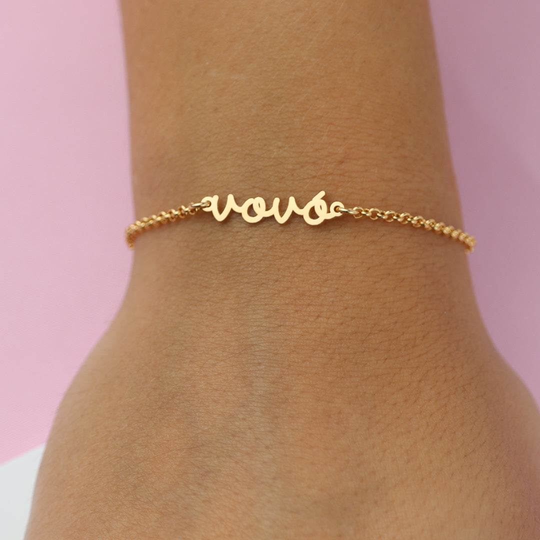Pulseira Vovó Banhado a Ouro 18k