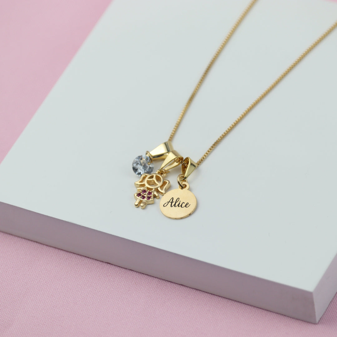 Colar Amor de Mãe com Pedrinha