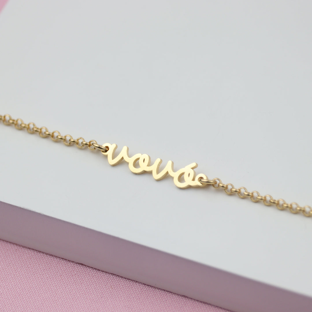 Pulseira Vovó Banhado a Ouro 18k
