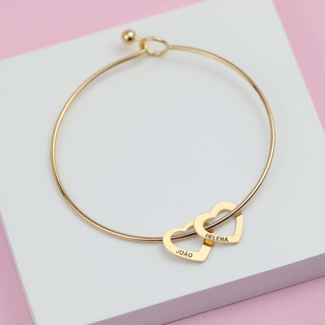 Bracelete de Coração Com Nomes