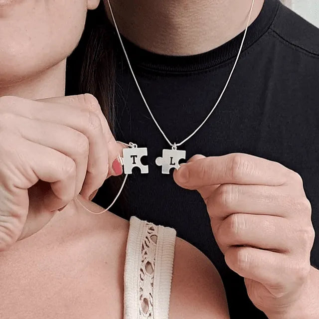Kit Colares Quebra-Cabeça Personalizável em Prata 925