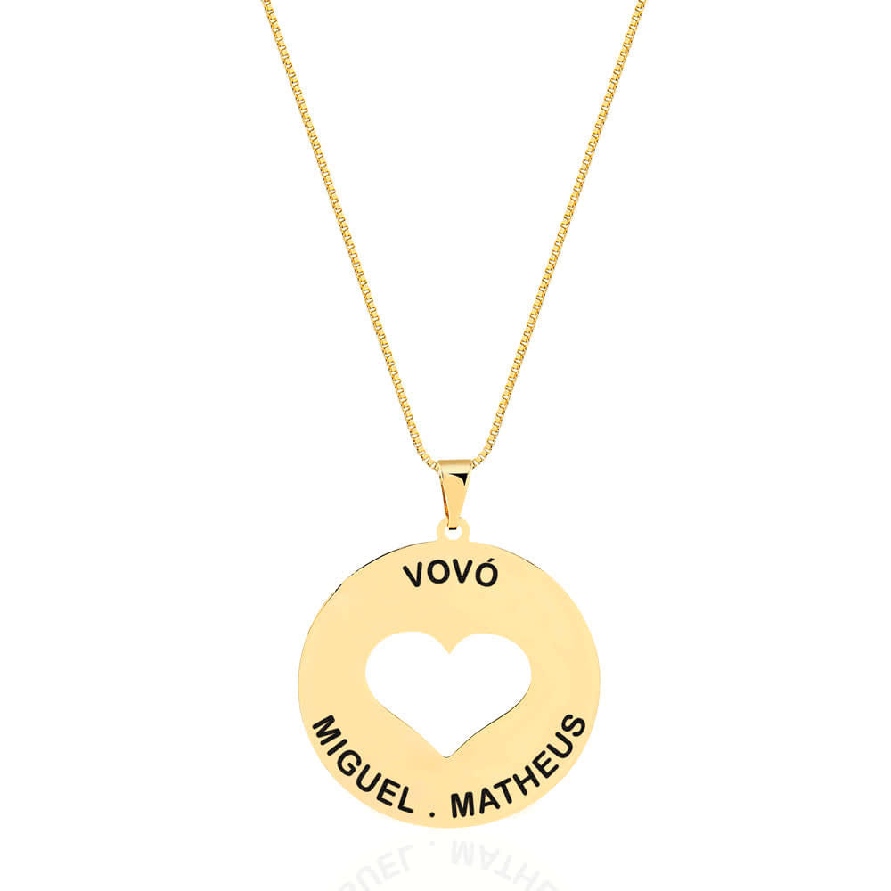 Colar Vovó Vazado com Nome