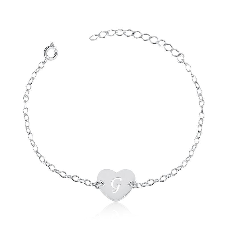 Pulseira Coração com Inicial Vazada