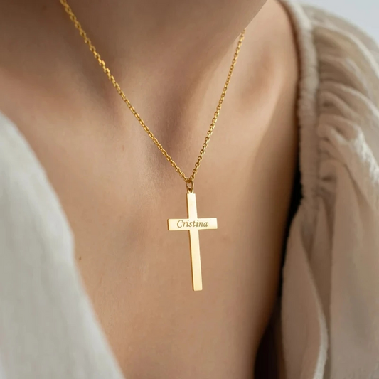 Colar Crucifixo Personalizável Com Nome