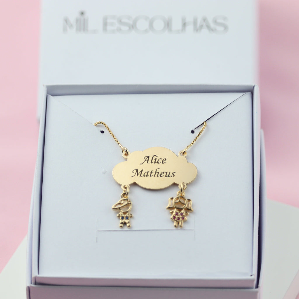 Colar Nuvem de Amor com Nomes