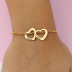 Pulseira de Coração Com Nomes - Gravação a Laser