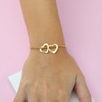 Pulseira de Coração Com Nomes - Gravação a Laser
