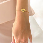 Pulseira de Coração Gravatinha com Nome