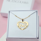 Colar Coração da Vovó com Nome - Banhado a Ouro 18k