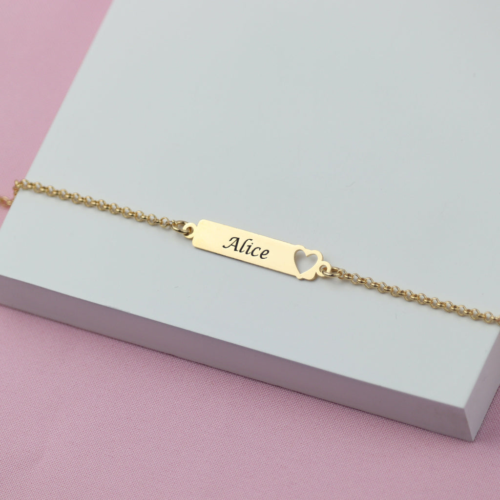 Pulseira de Bebê e Infantil com Coração Vazado