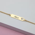 Pulseira de Bebê e Infantil com Coração Vazado