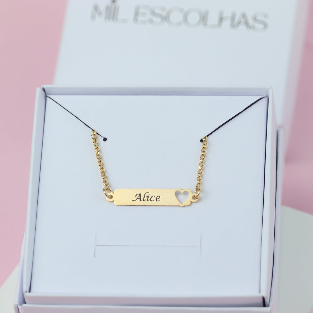 Pulseira de Bebê e Infantil com Coração Vazado