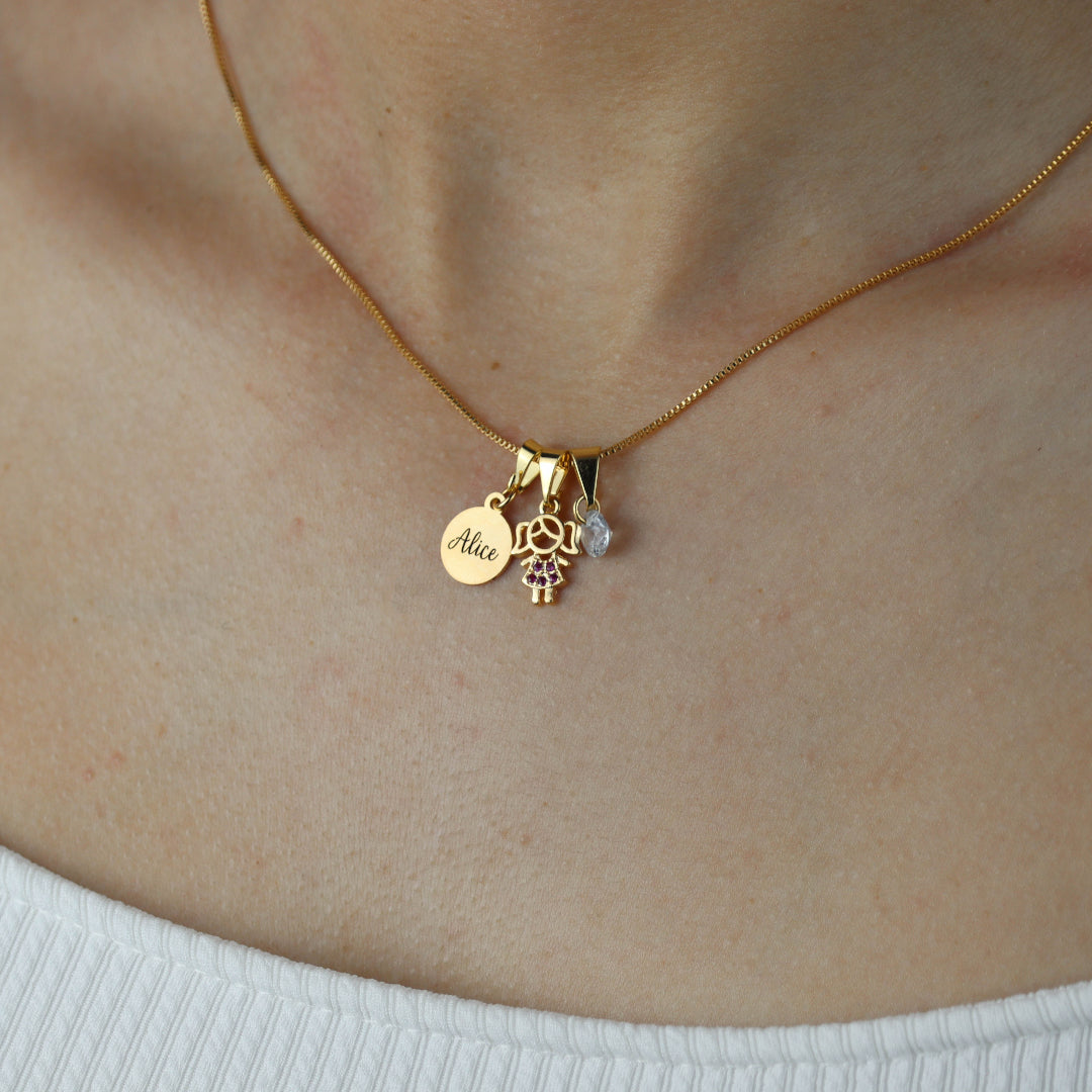Colar Amor de Mãe com Pedrinha