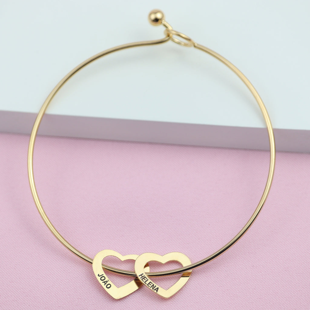 Bracelete de Coração Com Nomes