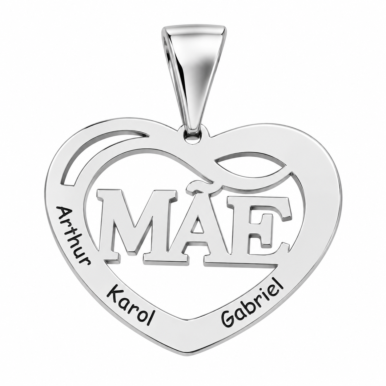 Pingente Coração da Mãe Personalizável