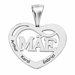 Pingente Coração da Mãe Personalizável