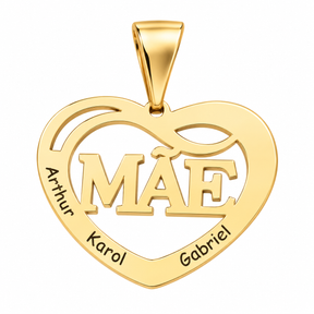 Pingente Coração da Mãe Personalizável