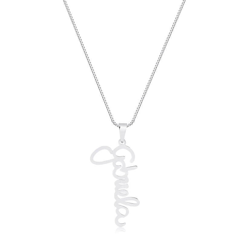 Colar Personalizado Com Nome Manuscrito Em Pé