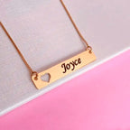 Colar Personalizado Placa Com Nome E Coração Vazado